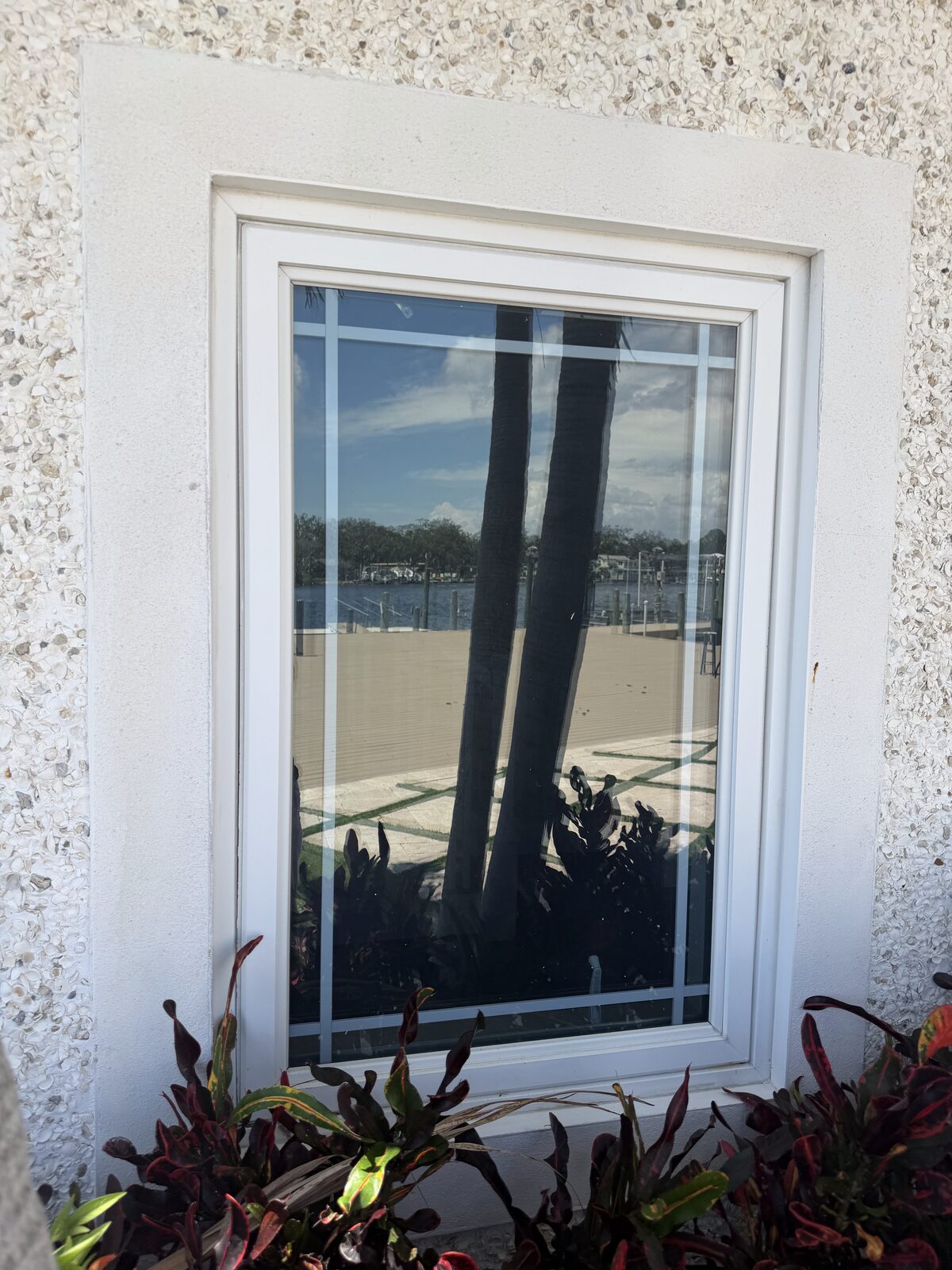 New white window with colonial grilles