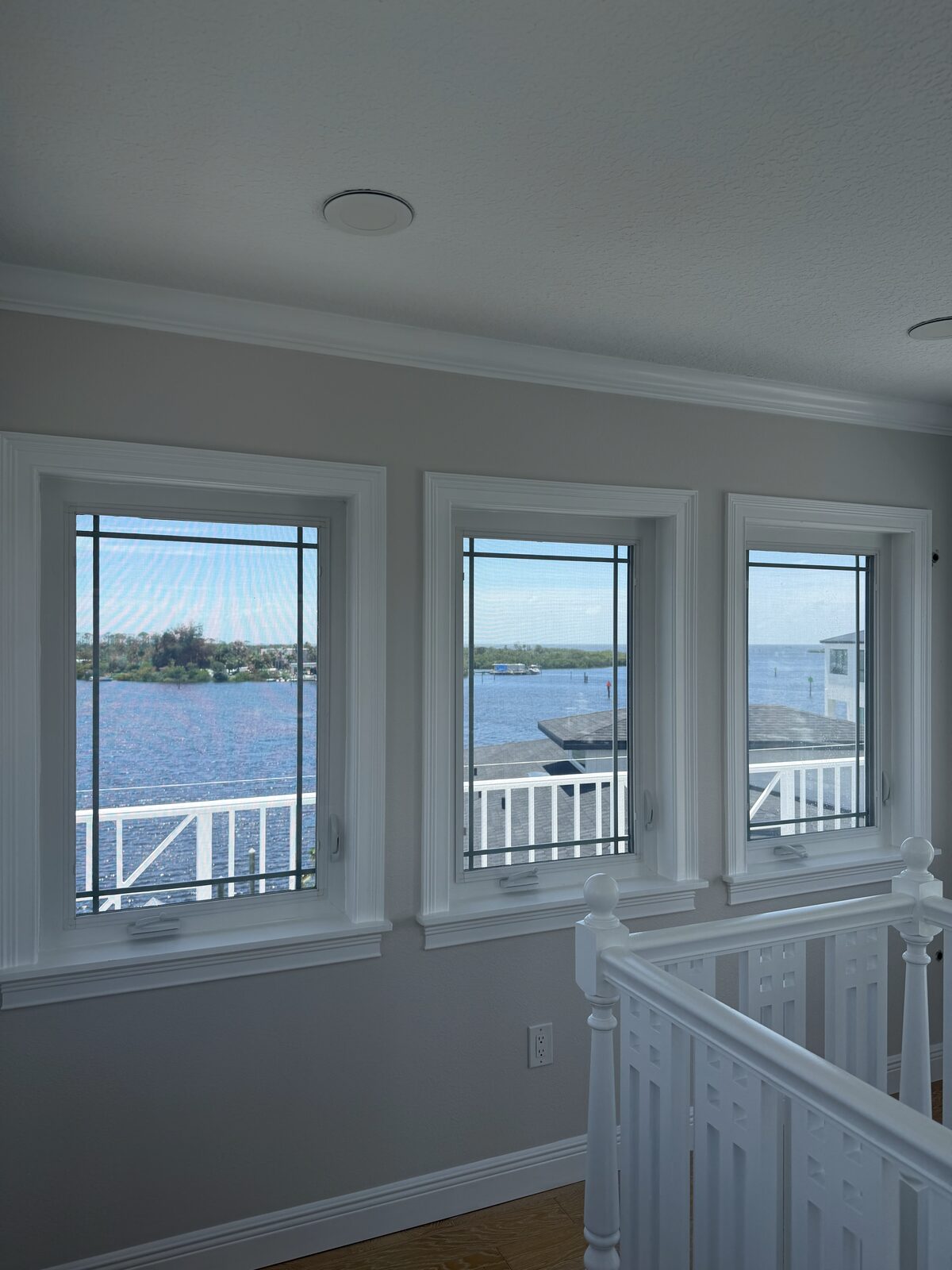 Trio of new windows overlooking the water